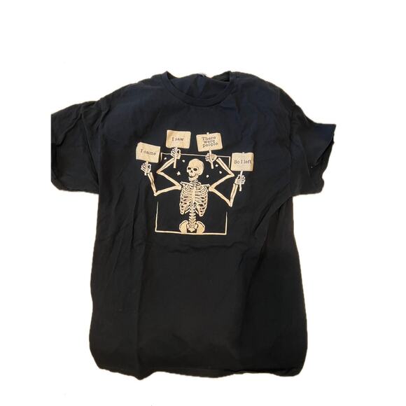 Skeleton Left the Party T-shirt, Fruit of the Loom Mens M - Picture 1 of 3
